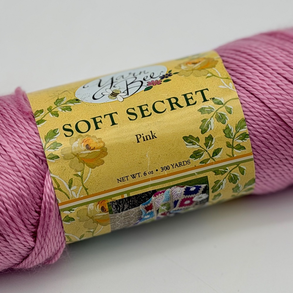 Yarn Bee Soft Secret Pink Acrylic Yarn 6oz 300 Yards Medium 4 Weight 890871